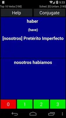 Spanish Verb Trainer android App screenshot 2