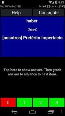 Spanish Verb Trainer android App screenshot 3